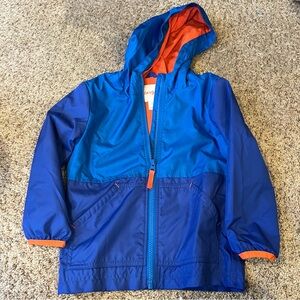 Toddler boys size 4T orange and blue windbreaker/rain jacket Cat and Jack